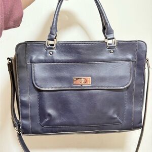 Merona Blue Tote Bag with Structured Design and Removable Strap